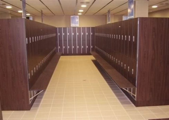 Lockers with bench