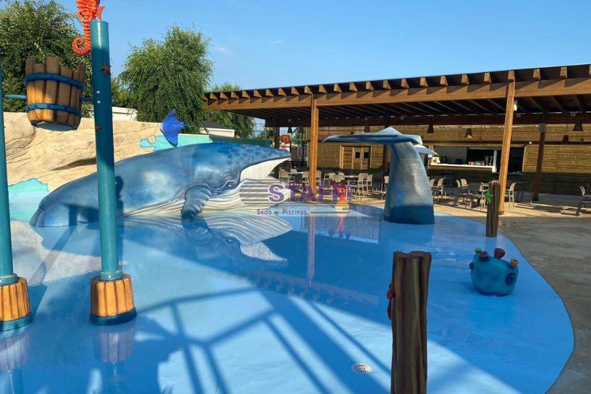 Splash Pad y cabinas para Camping Caballo de mar