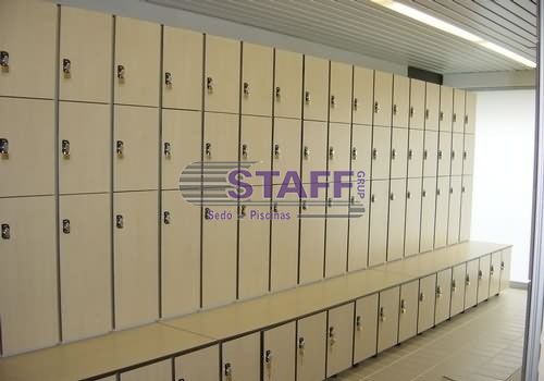 Lockers with bench
